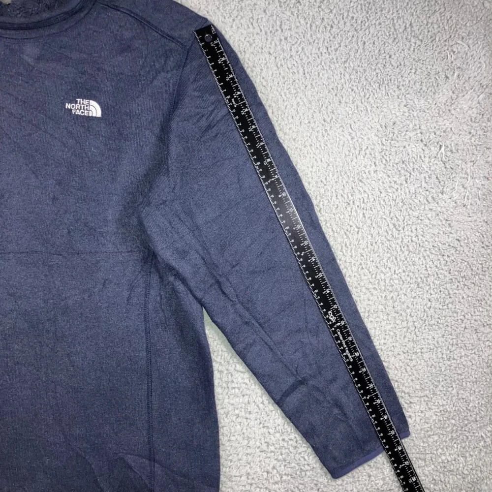 The North Face Sweatshirt Men XL Navy Blue Fleece Lined Logo Hiking Outdoor‎